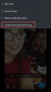 How to create a story from saved snaps on Snapchat