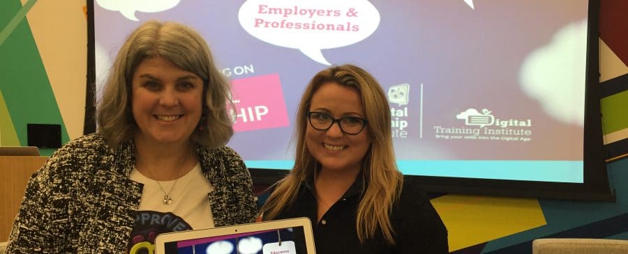 Marialice Curran, CEO of the Digital Citizenship Institute and Joanne Sweeney Burke CEO of the Digital Training Institute announce a partnership on digcit programs for companies and workplaces