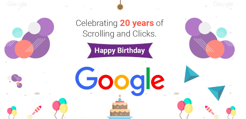 Happy Birthday Google 20 years old